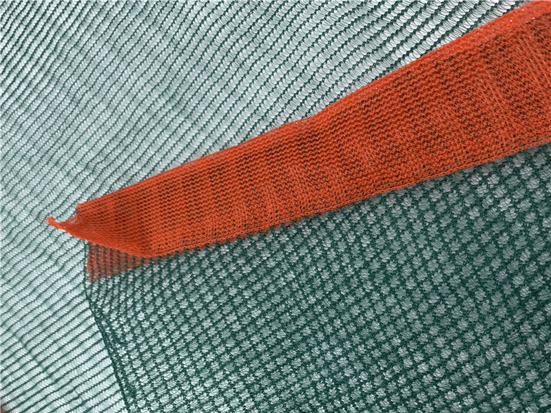 100GSM Моно Треугольная зеленая и оранжево-оливковая сетка
