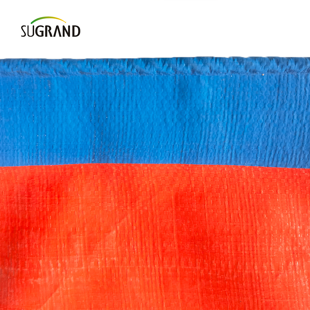 Оранжевая и синяя ультрафиолетовая защита Пластиковая PE Tarpaulin Сельскохозяйственные промышленные производители крышки