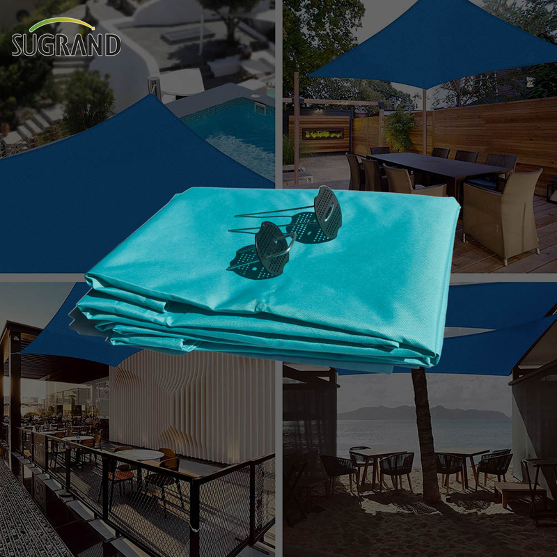 100% Virgin HDPE против UV Green Sun Shade Sail на открытом воздухе 
